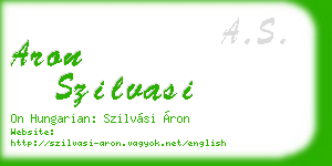 aron szilvasi business card